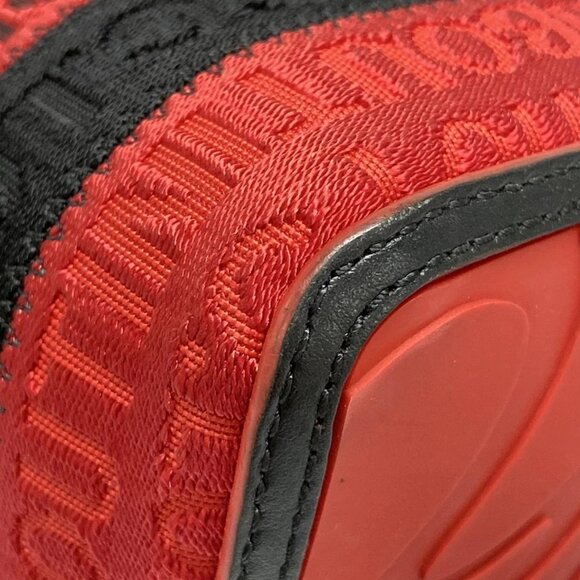 Auth CHRISTIAN LOUBOUTIN Cabata Small Red Black Jacquard Leather Tote Bag - Picture 8 of 16